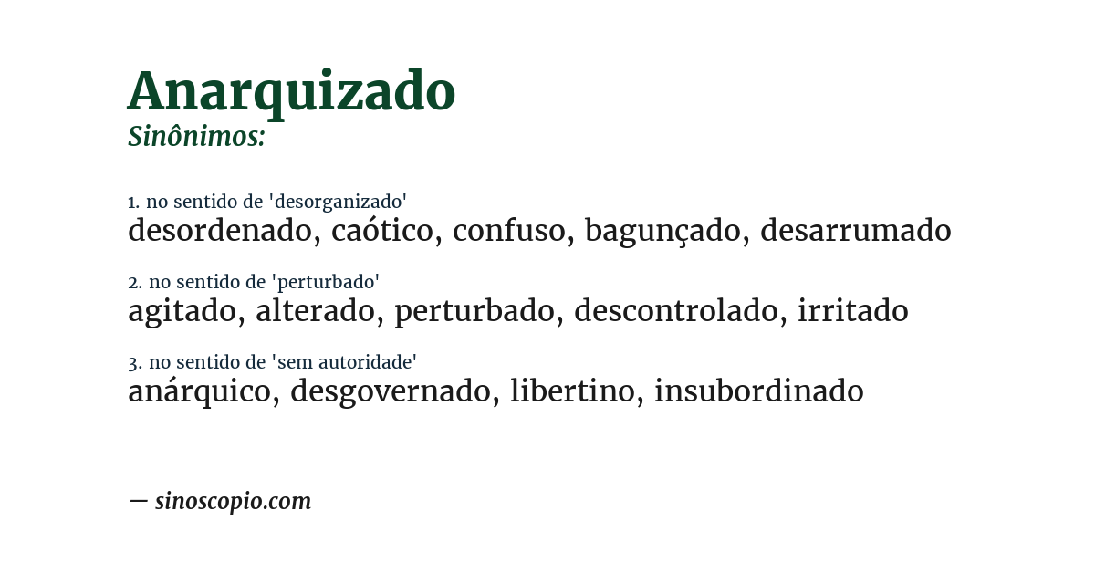 Sinônimo de anarquizado
