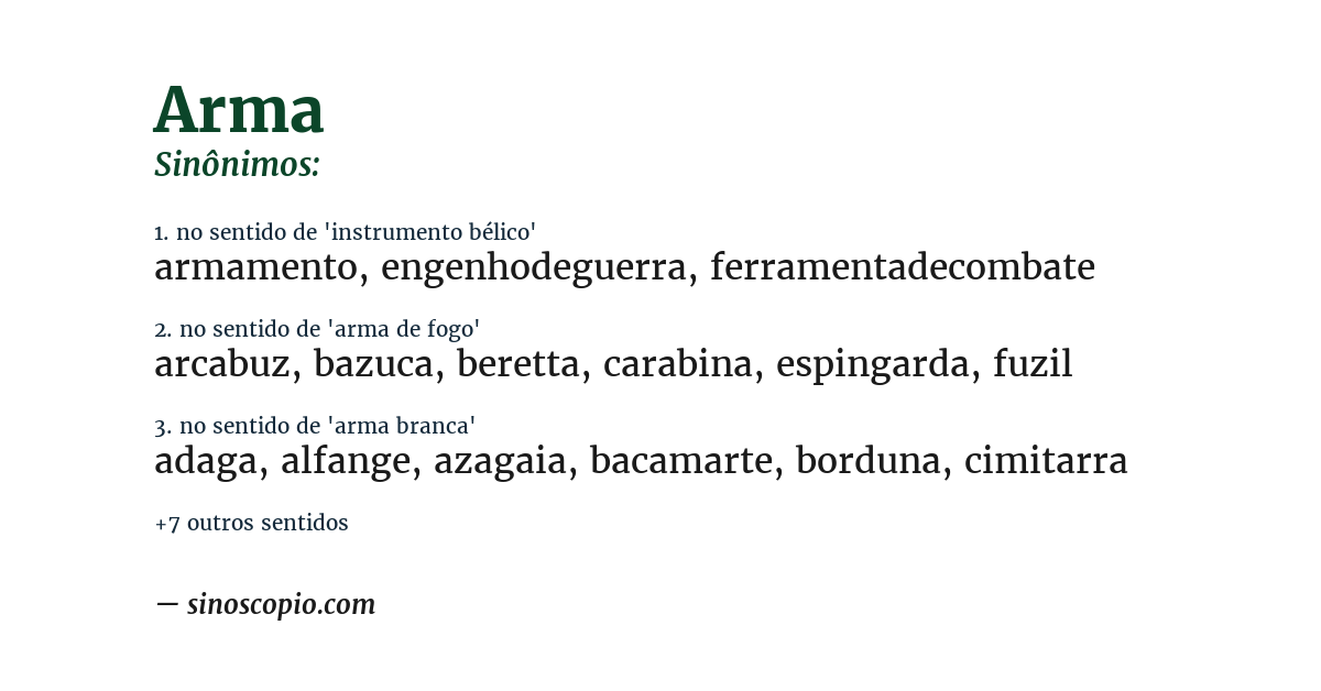 Sinônimo de arma