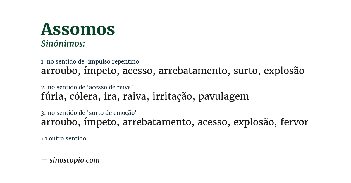Sinônimo de assomos