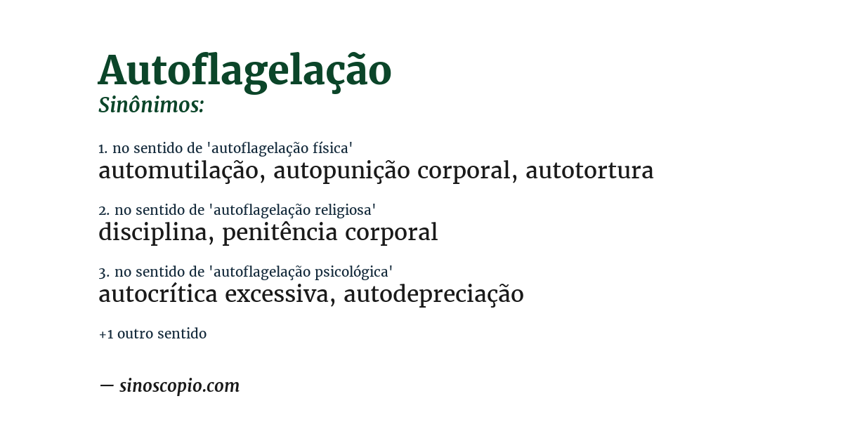 Sinônimo de autoflagelação