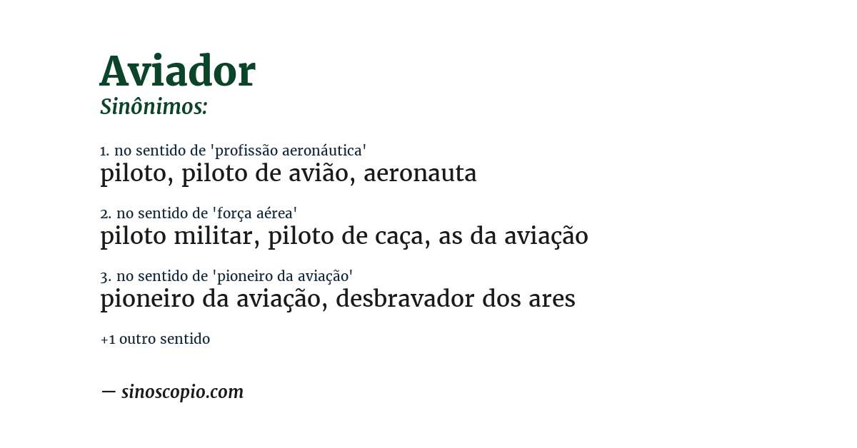 Sinônimo de aviador