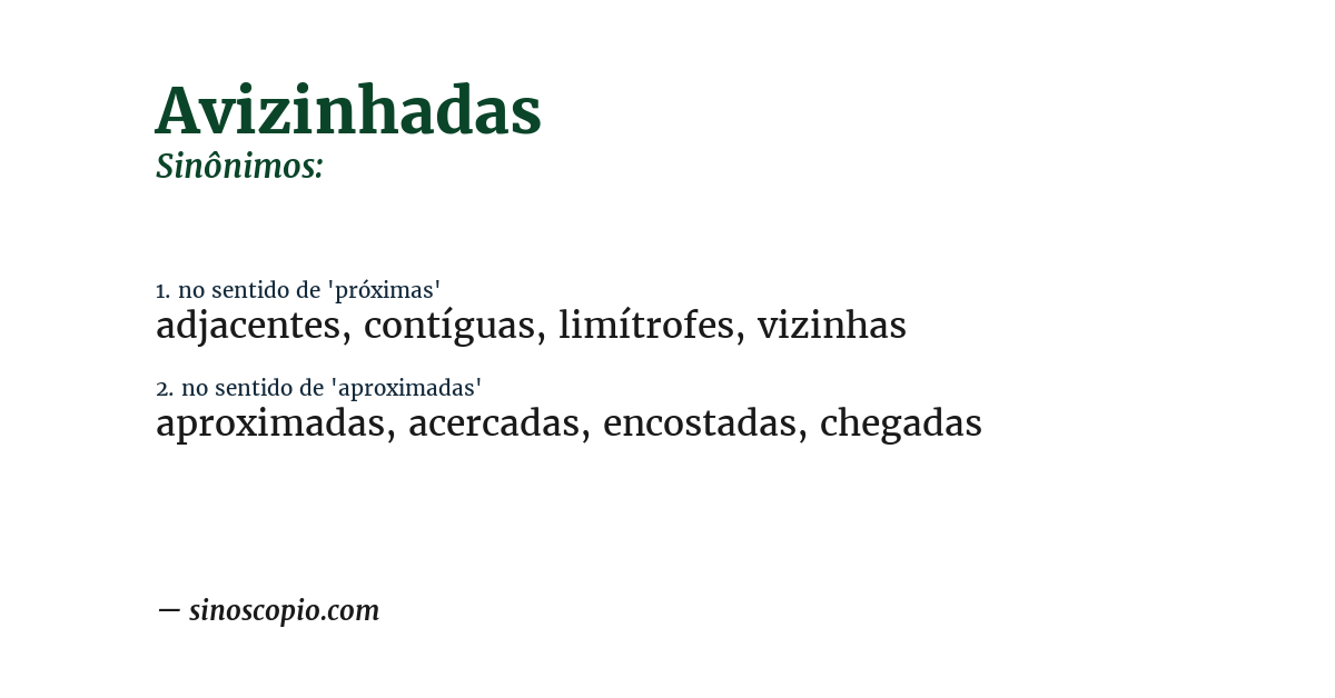 Sinônimo de avizinhadas