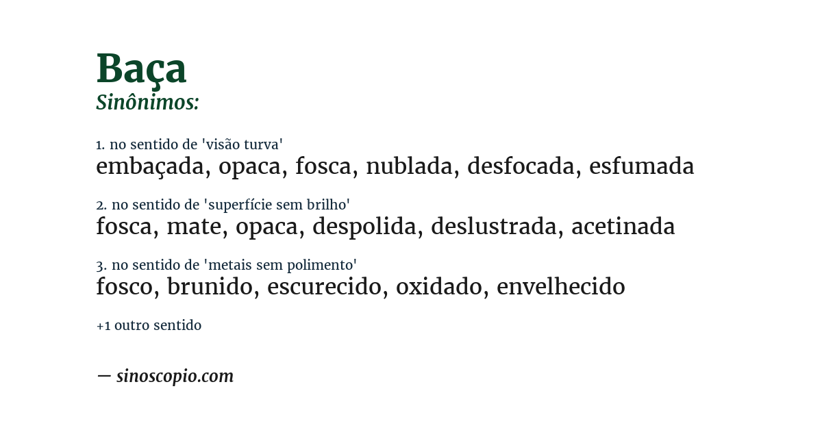 Sinônimo de baça