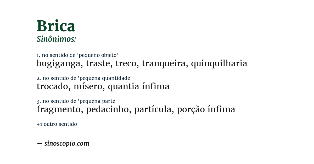 Sinônimo de brica