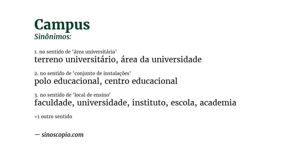 Sinônimo de campus