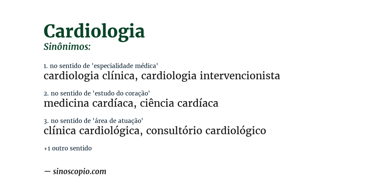 Sinônimo de cardiologia
