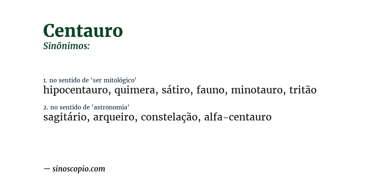 Sinônimo de centauro