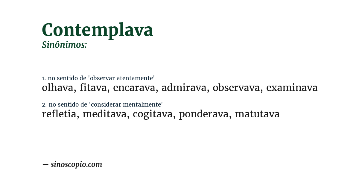Sinônimo de contemplava