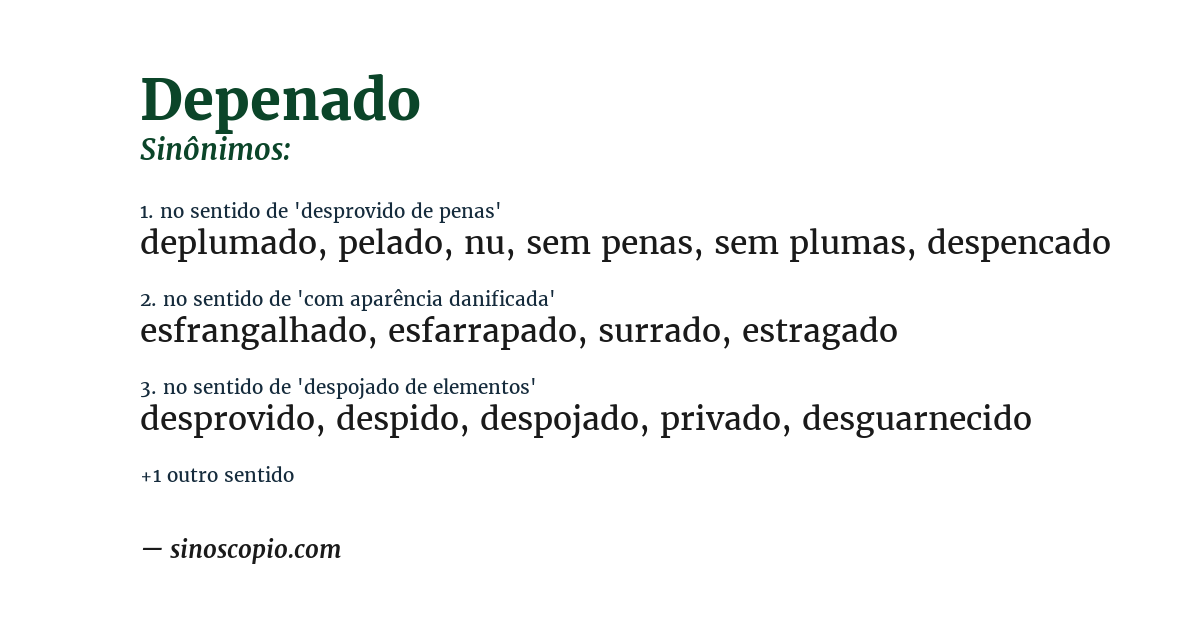 Sinônimo de depenado
