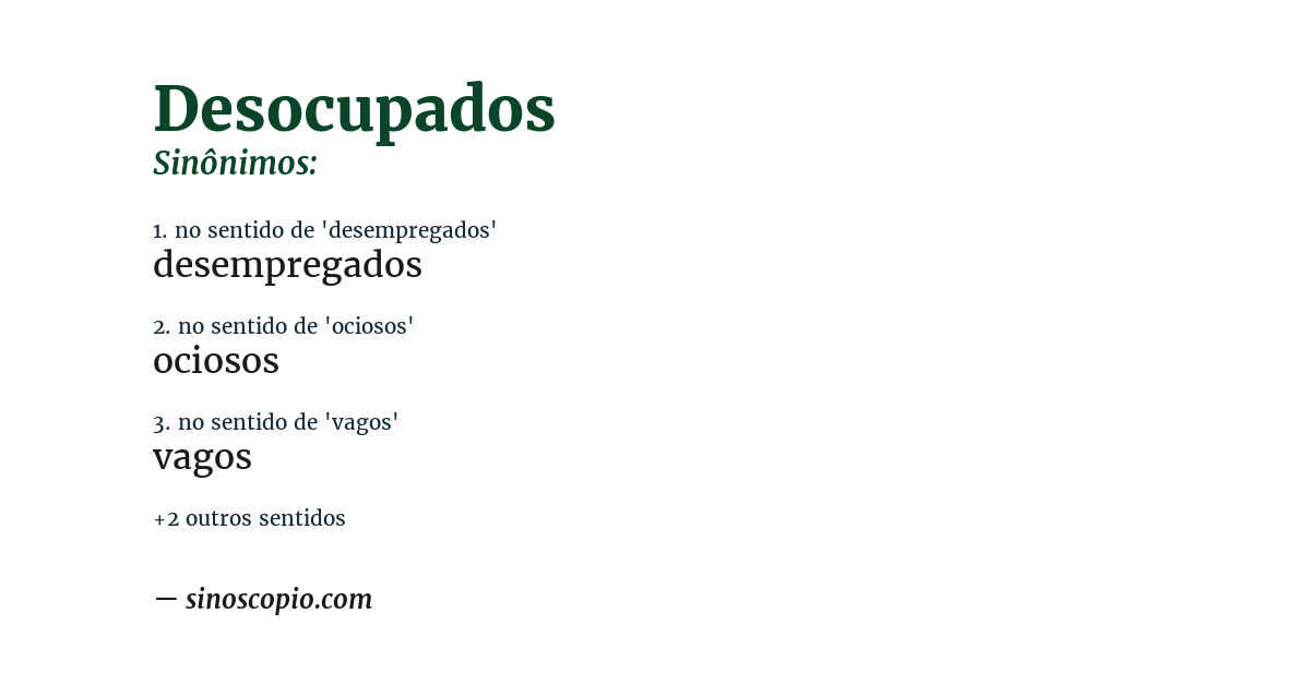 Sinônimo de desocupados