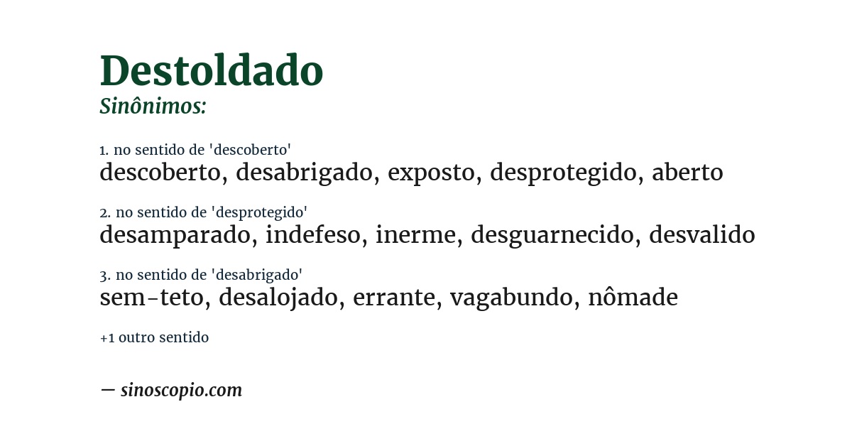 Sinônimo de destoldado