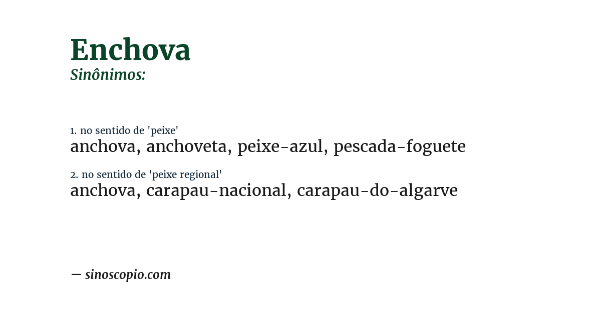 Sinônimo de enchova