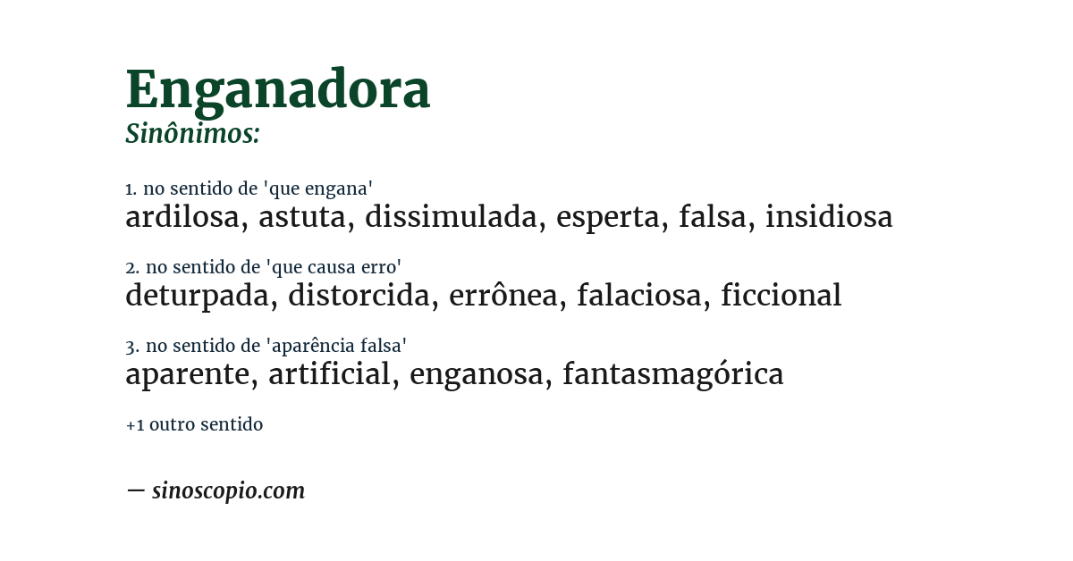 Sinônimo de enganadora