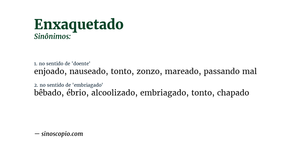 Sinônimo de enxaquetado