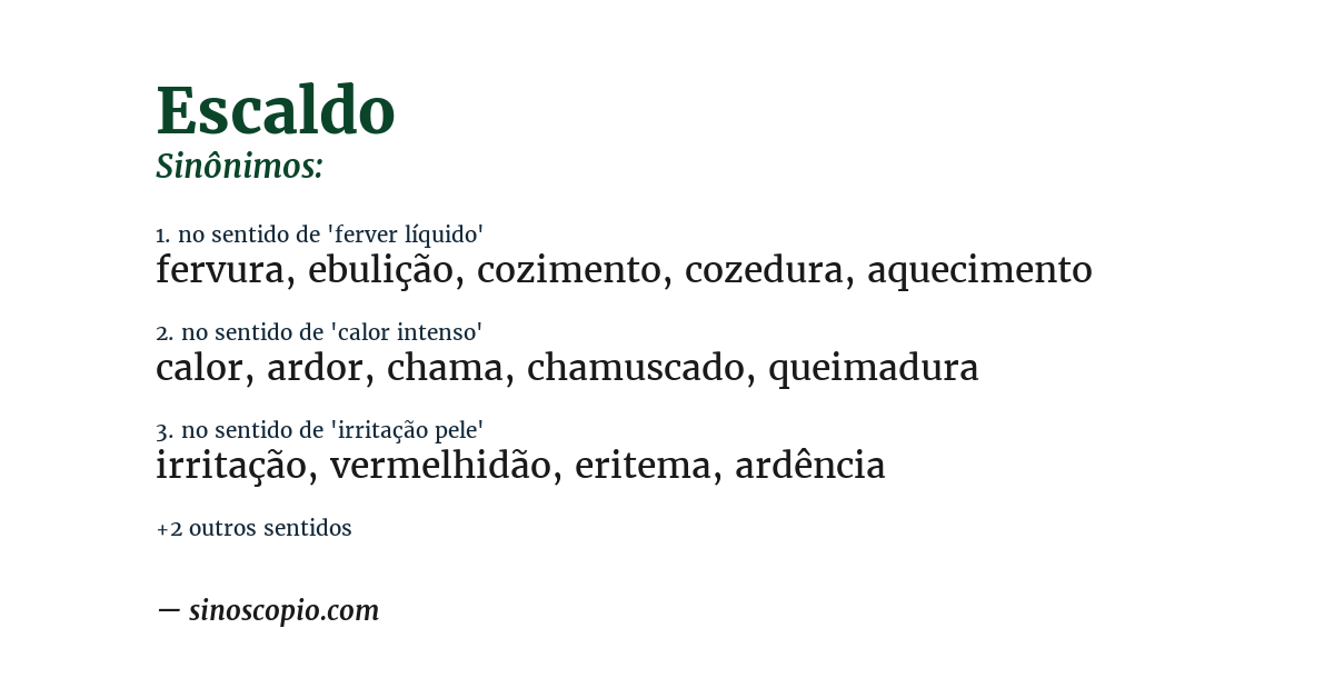 Sinônimo de escaldo