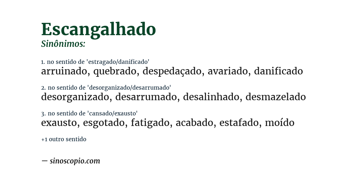 Sinônimo de escangalhado