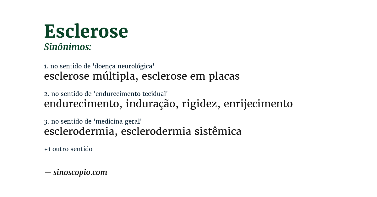 Sinônimo de esclerose