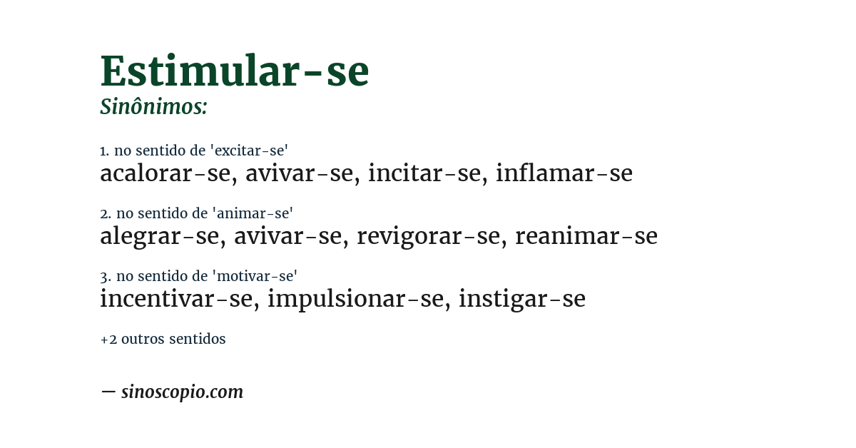 Sinônimo de estimular-se