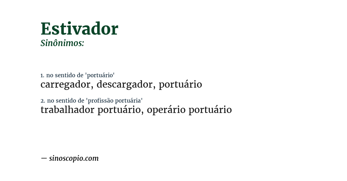 Sinônimo de estivador