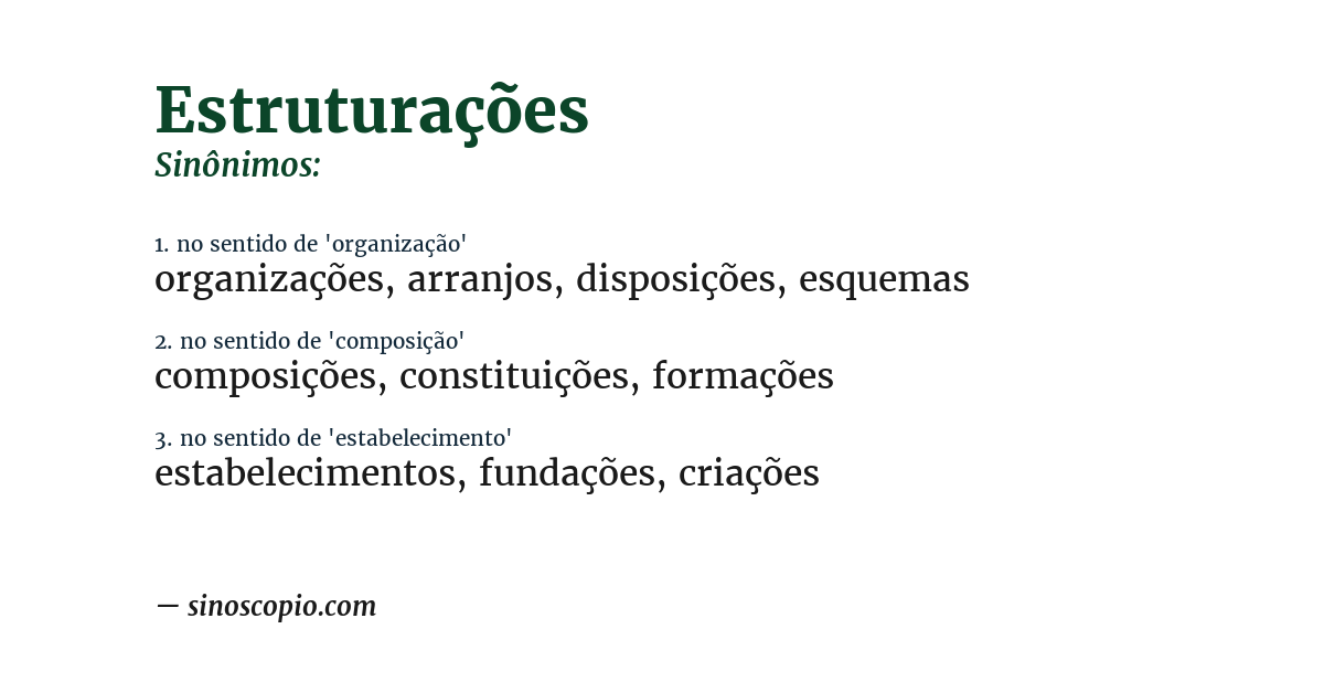 Sinônimo de estruturações