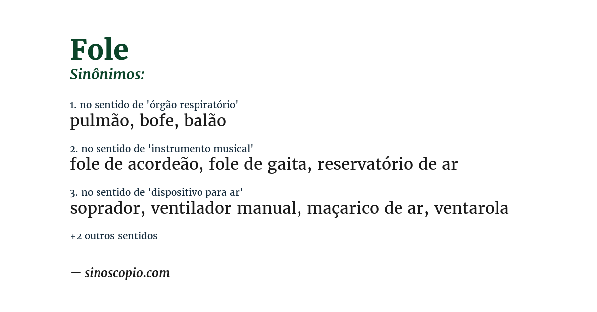 Sinônimo de fole