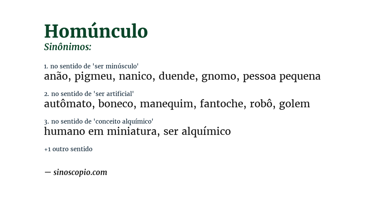 Sinônimo de homúnculo