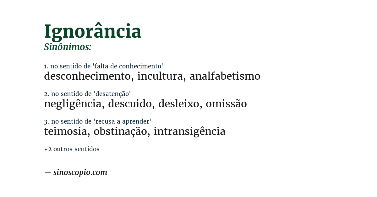 Sinônimo de ignorância