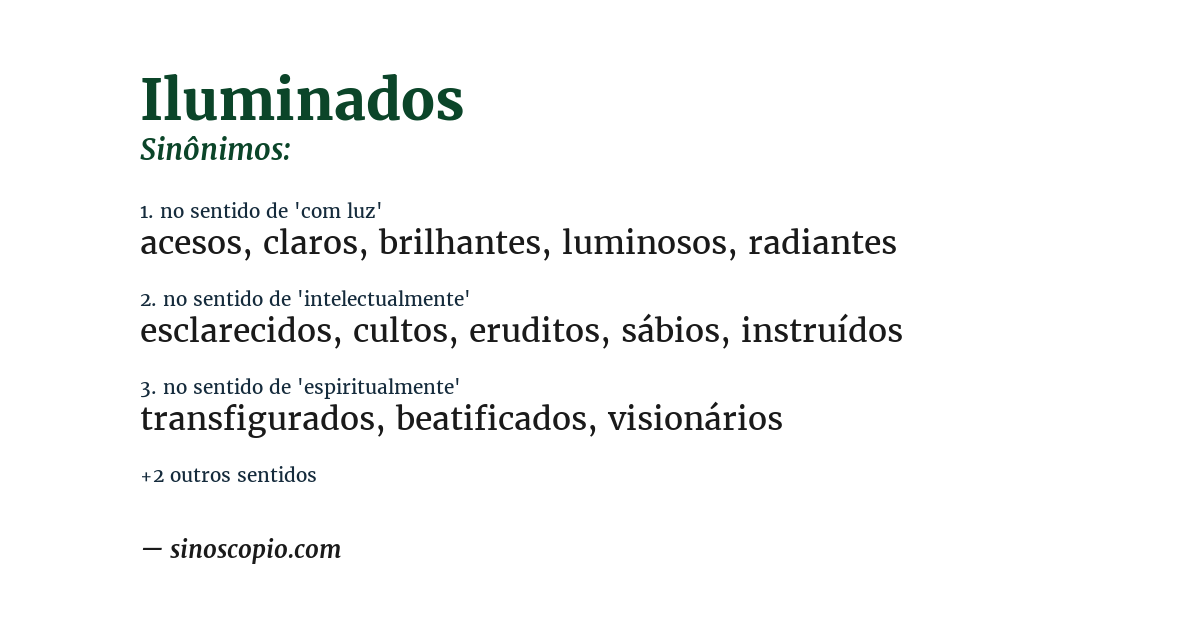 Sinônimo de iluminados