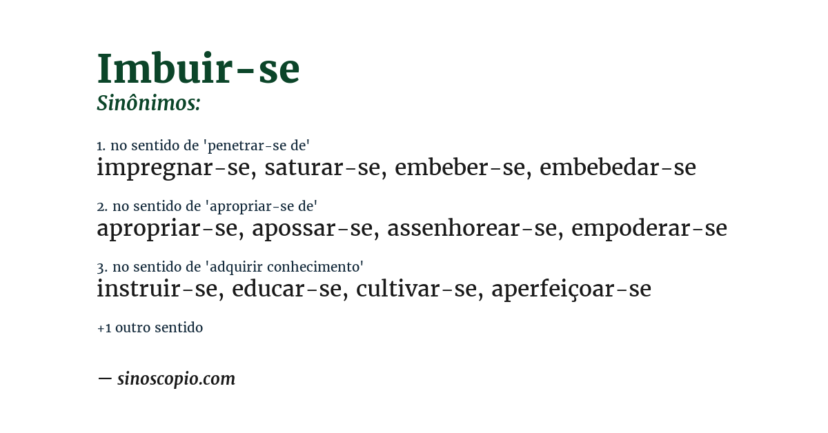 Sinônimo de imbuir-se