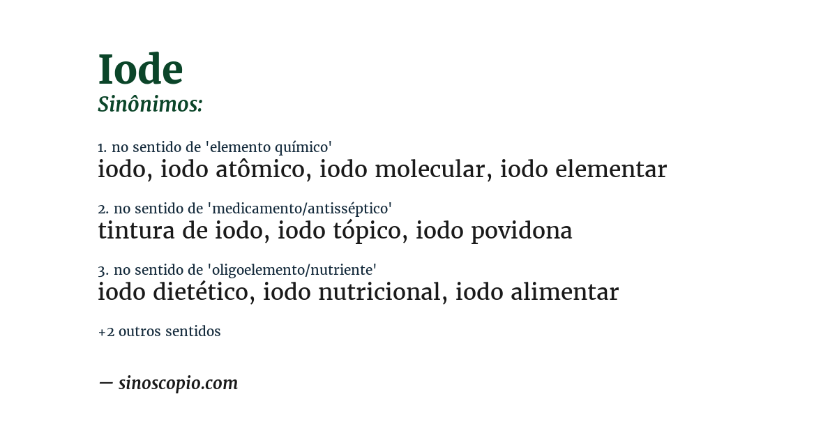 Sinônimo de iode