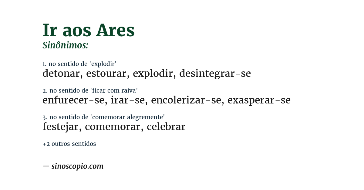 Sinônimo de ir aos ares