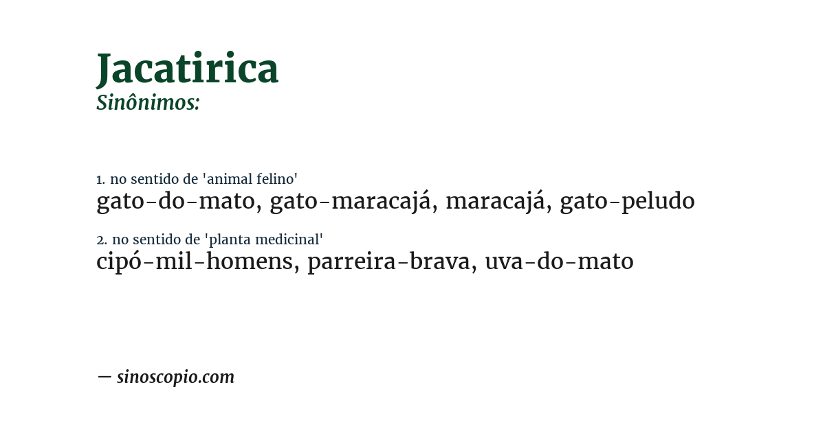 Sinônimo de jacatirica