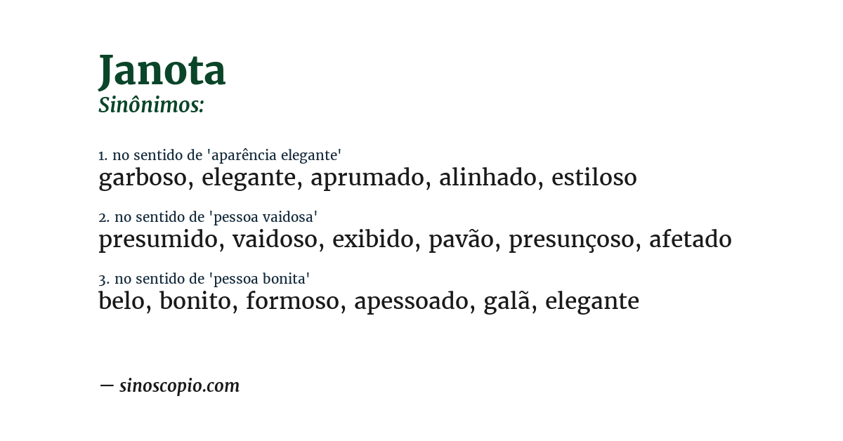 Sinônimo de janota