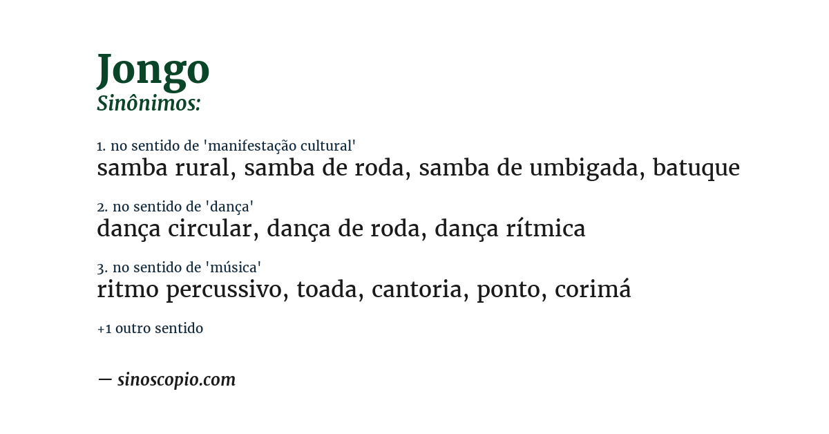 Sinônimo de jongo