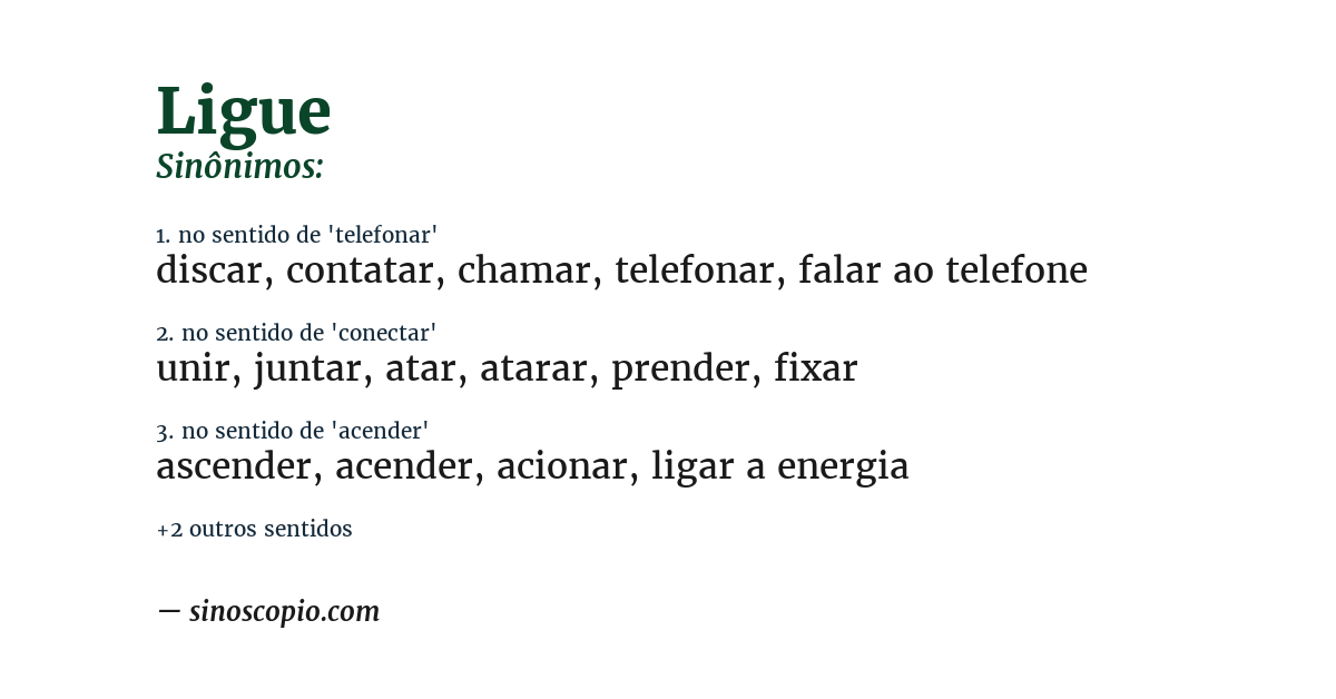 Sinônimo de ligue
