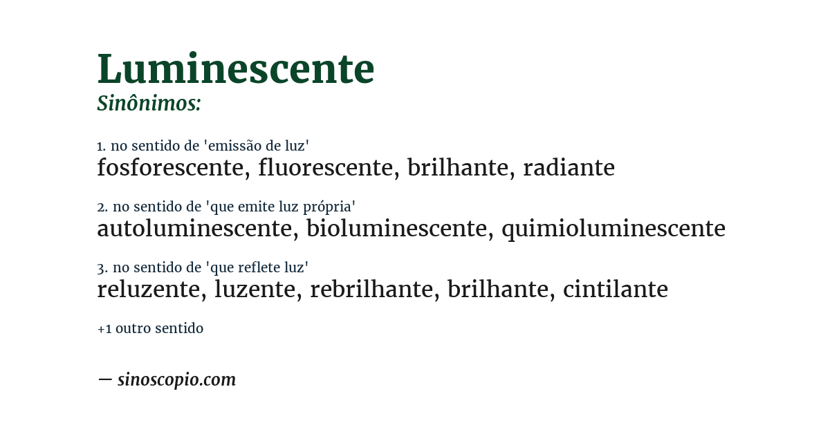 Sinônimo de luminescente