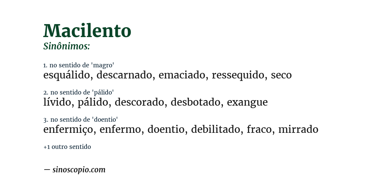 Sinônimo de macilento