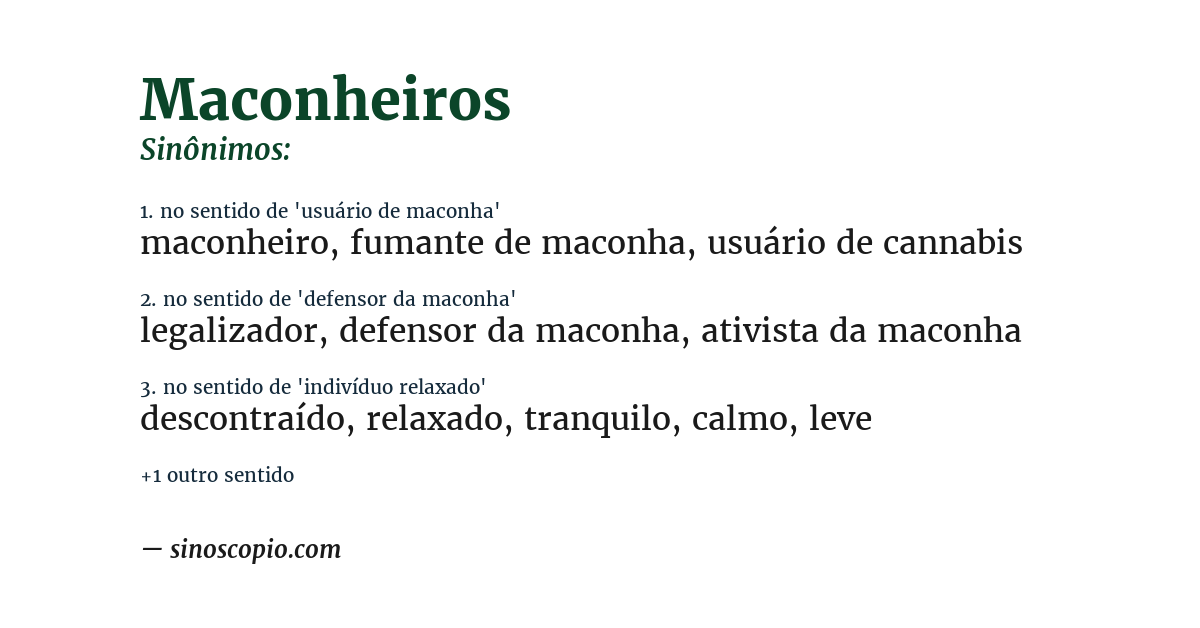 Sinônimo de maconheiros