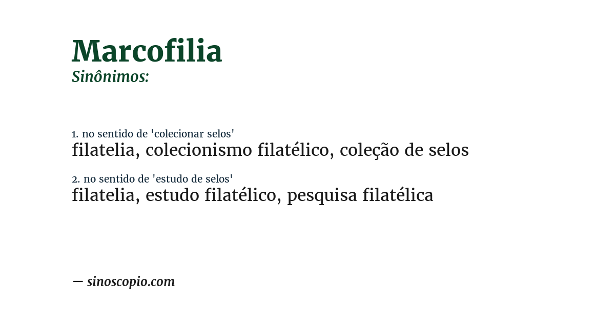 Sinônimo de marcofilia