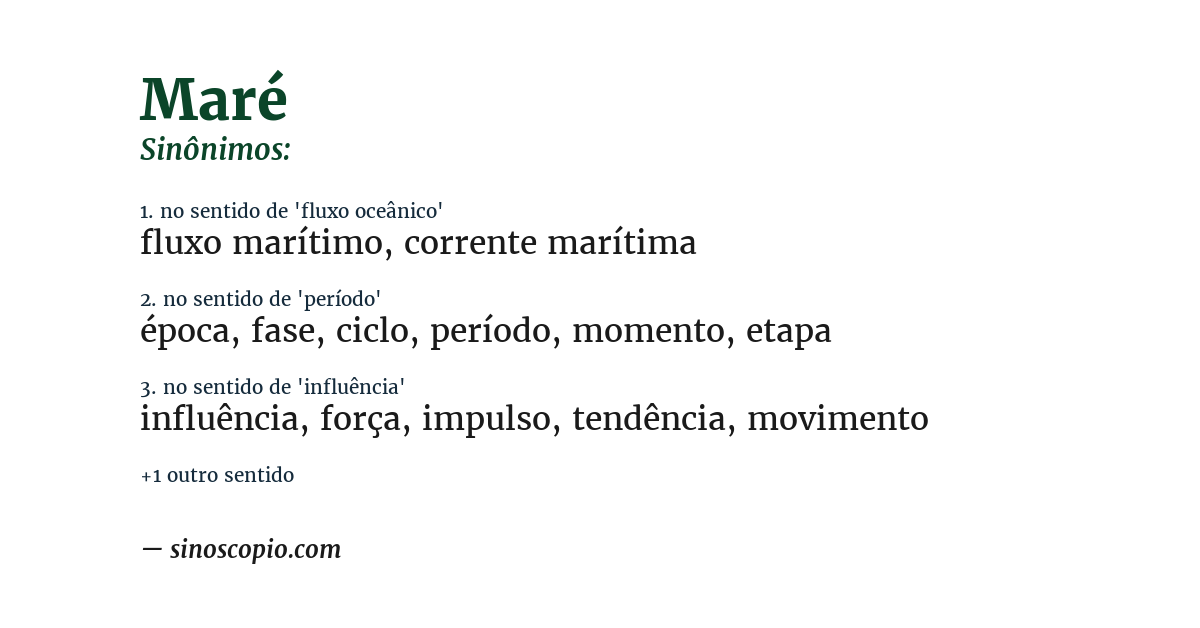 Sinônimo de maré