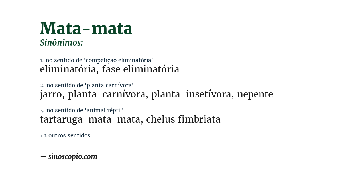 Sinônimo de mata-mata