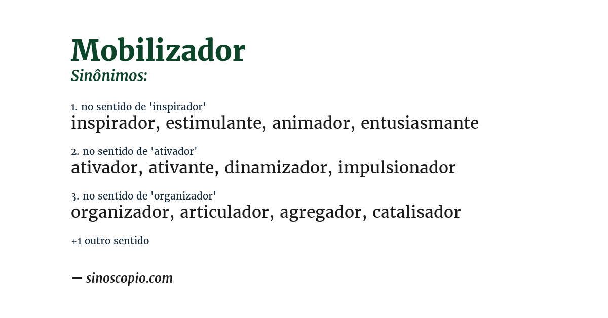 Sinônimo de mobilizador