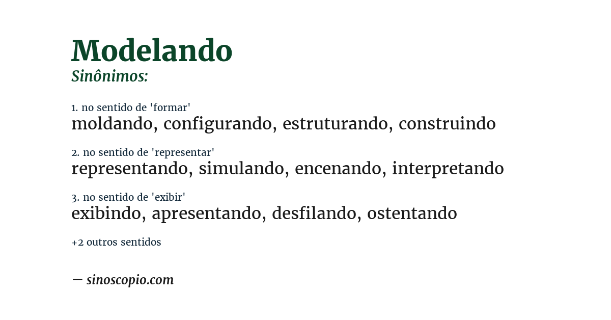 Sinônimo de modelando