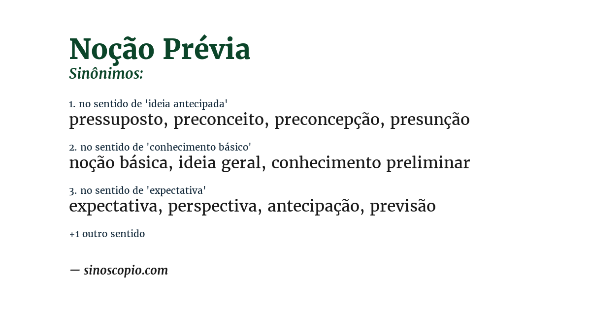 Sinônimo de noção prévia