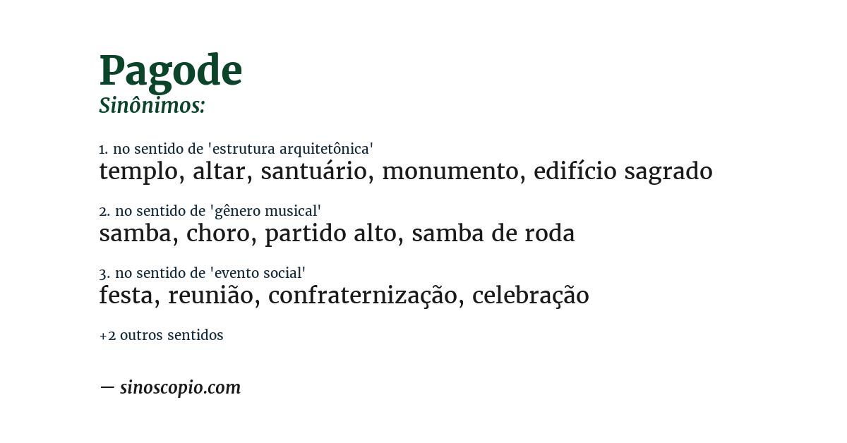 Sinônimo de pagode