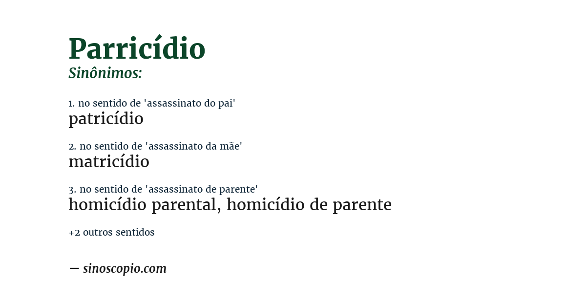 Sinônimo de parricídio