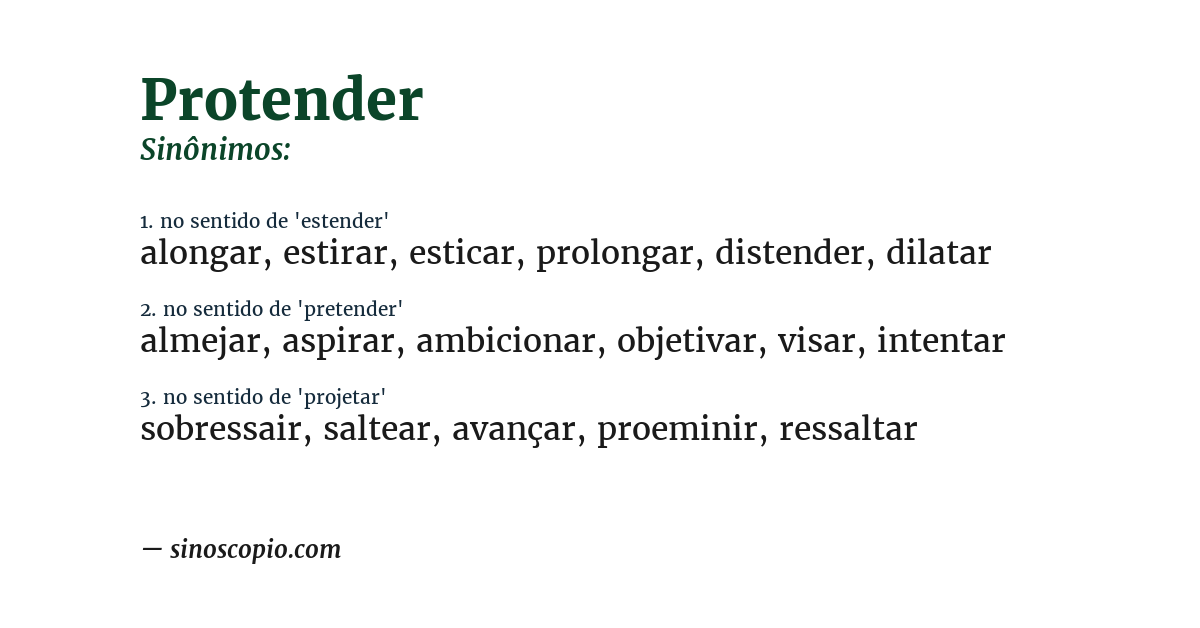 Sinônimo de protender