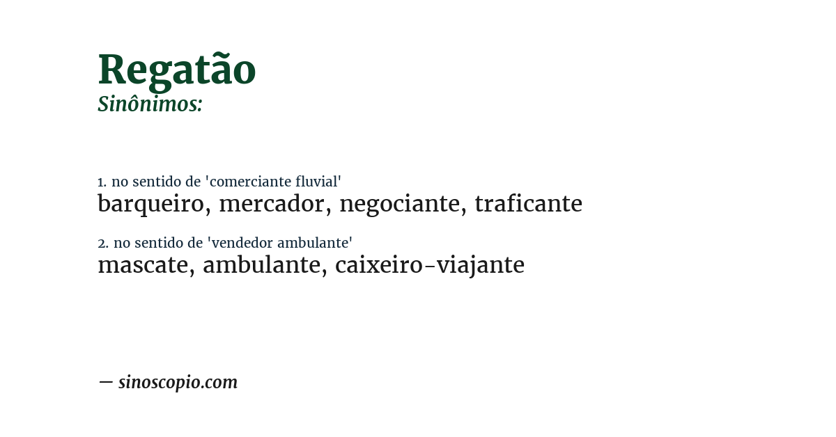 Sinônimo de regatão