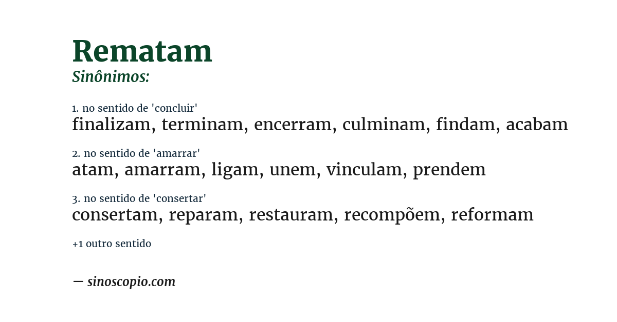 Sinônimo de rematam
