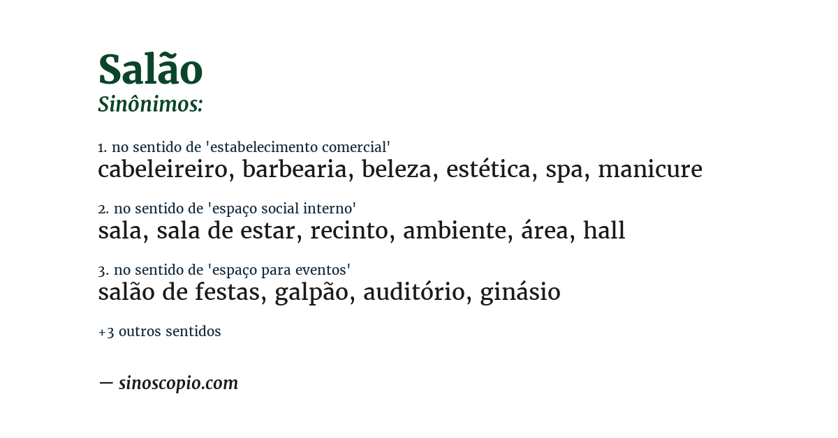 Sinônimo de salão